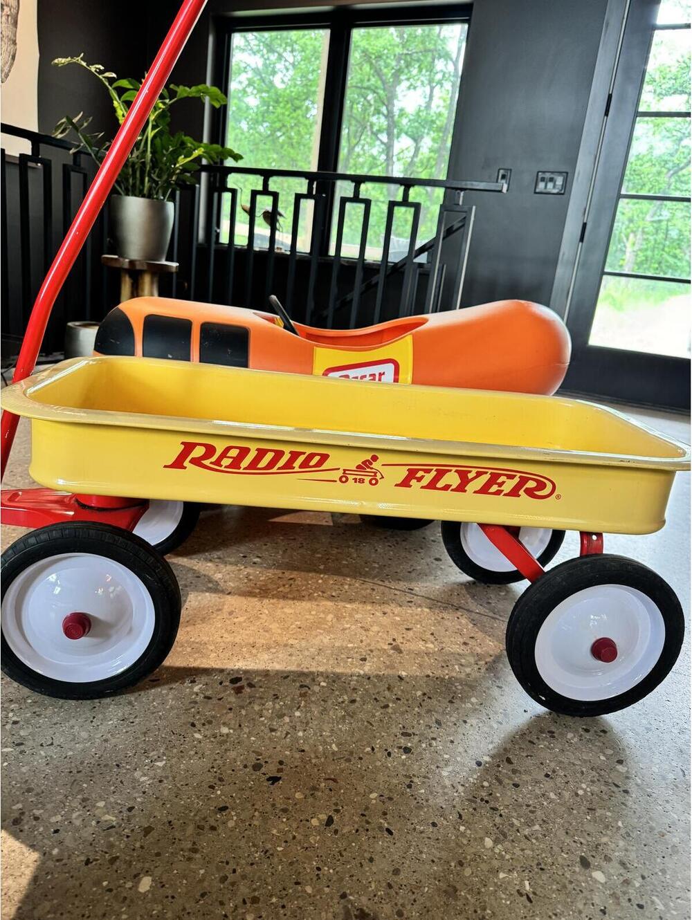 Pristine 1995 Bird Corp. Wienermobile Pedal Car with matching Radio Flyer Wagon - Picture 9 of 9